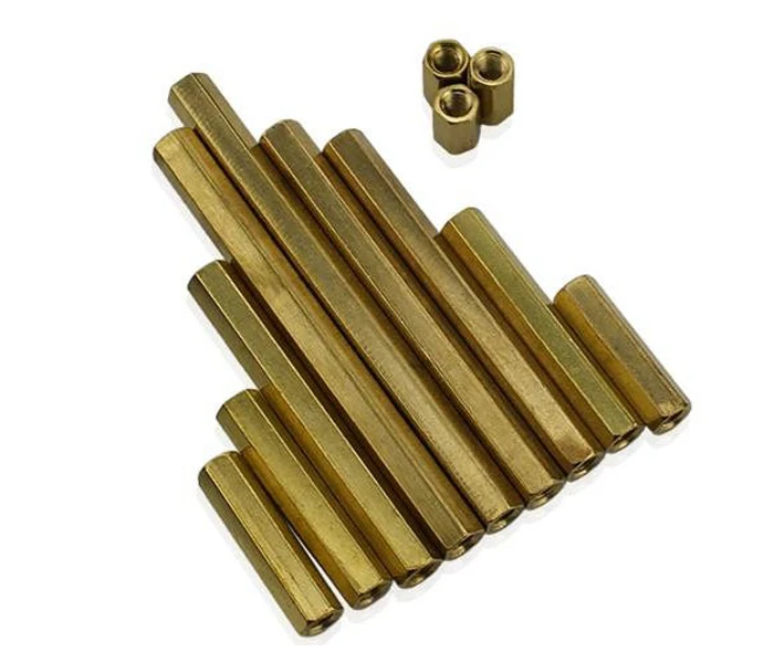 M3 * 10mm coluna de isolamento de liga de cobre, porca hexagonal de passagem dupla, coluna para reparo novo de alta qualidade