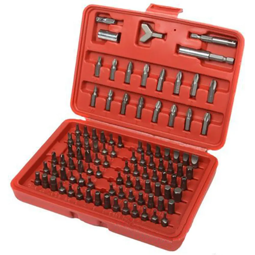 100 pz/set cacciavite bit Kit acciaio metrico Phillips/scanalato/esagonale/tempera Torx cacciavite parte multi-funzione strumenti di riparazione della mano