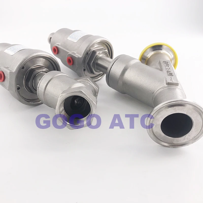 Электромагнитный клапан Stainless steel pneumatic Angle seat valve female thread welding clamp Y type high temperature steam Angle seat valve Вода и пар — деталь 2