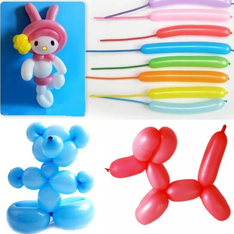 100pcs / lot Magic strip Balloon Modeling Animal preparation Ortega thick Latex Balloon Birthday Party children's toys globos