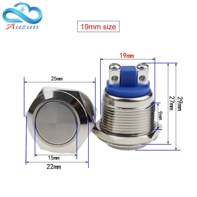 12/16/19/22MM High Quality Metal push button switch Reset Button Doorbell Switch Screw Pin Waterproof