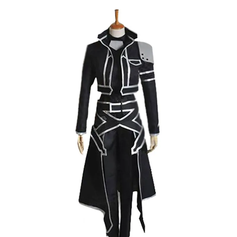 Ainclu Customize Free Shipping Costume Sword Art Online Kazuto Kirigaya ALfheim Online Black Cosplay Costume For adult costume