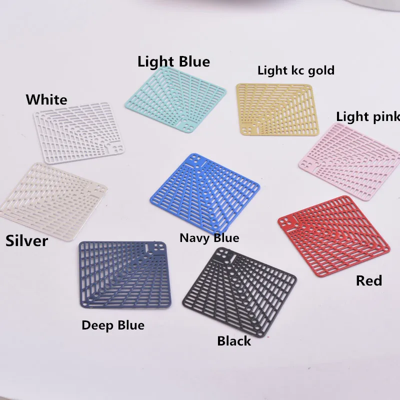 50 Stück AB1247 37*37mm Quadratische Anhänger Ohrring-Zubehör für Damen Bijoux Geometrisch – Detail 3