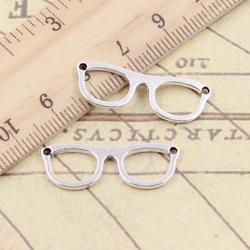 20 sztuk Charms okulary okulary przeciwsłoneczne 29x10mm tybetański brąz kolor srebrny wisiorki antyczne tworzenia biżuterii DIY Handmade Craft