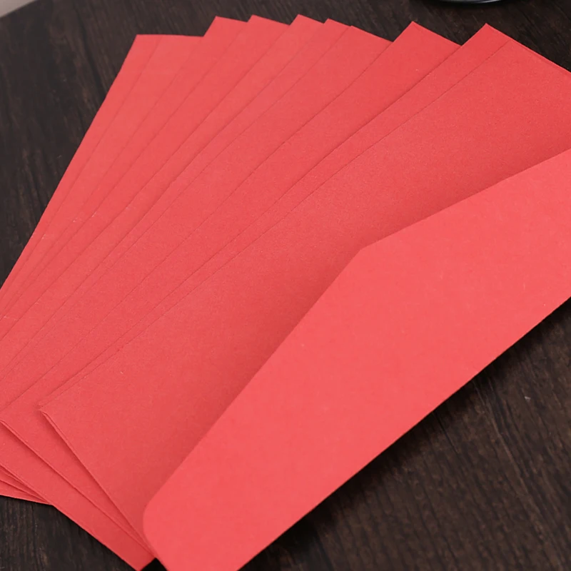 (10 pieces/lot) 22*11CM Simple Red Envelopes for Invitations Cards Letter Paper Vintage Blank Envelopes