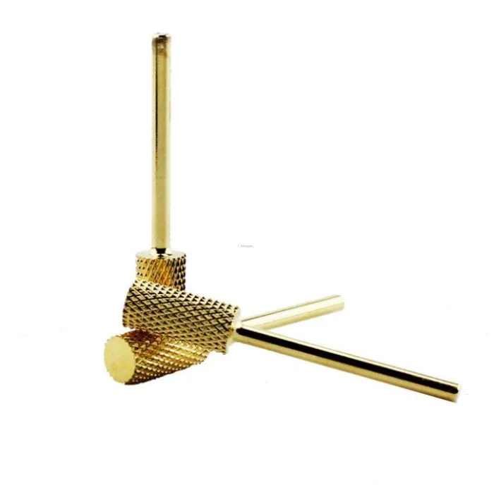 1pc Gold Nail Drill Bit Smooth Top Burr Electric Manicure device head polish accessories UV LED hardware tools