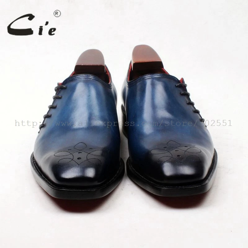 cie Free Shipping Bespoke Handmade Pure Genuine Calfskin Leather Upper Lining Outsole Men\'s Daily Casual Color Blue Shoe OX600