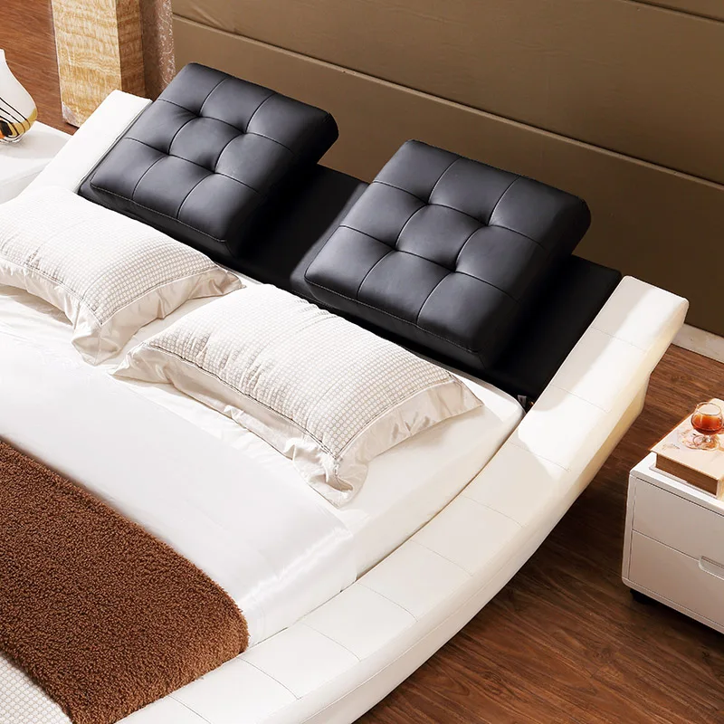 2020 moderne design weiche leder bett 150 oder 180 optional
