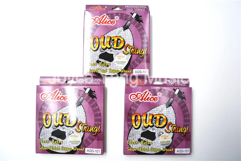 

3 Sets of Alice AOD-101 OUD Strings Clear Nylon Silver-Plated Copper Wound 10-String