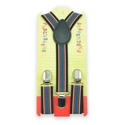 Retail Kids Braces 2.5cmx65cm Striped #19 Kids Suspenders Elastic Suspender For Children Girl Boy''s Y-shaped Suspender