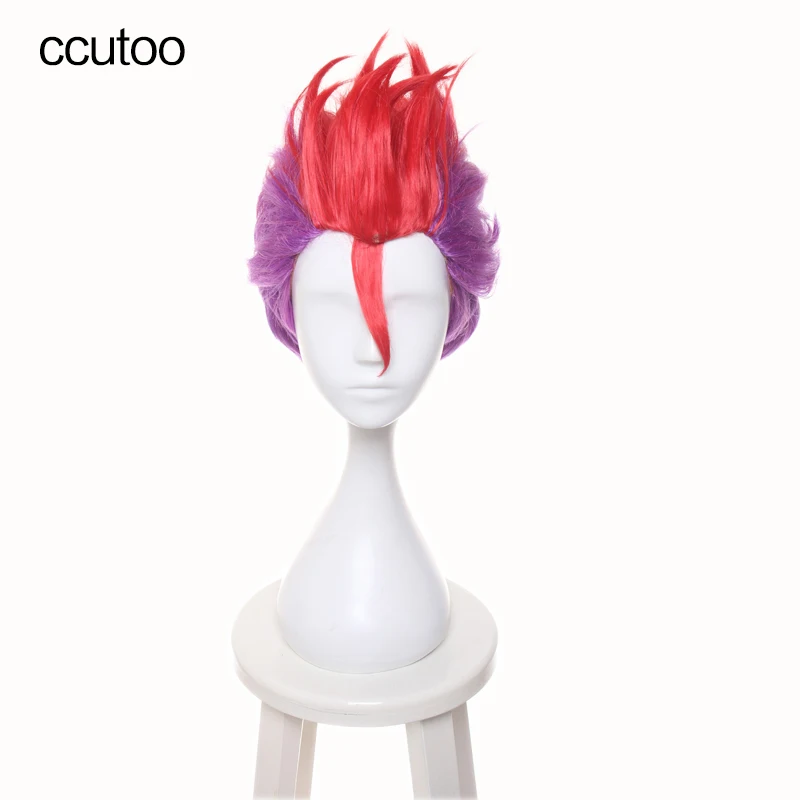 ccutoo Nanbaka Detentionhouse Rock No. 69 Short Shaggy Layered Purple Red Mix Synthetic Full Hair Cosplay Wig