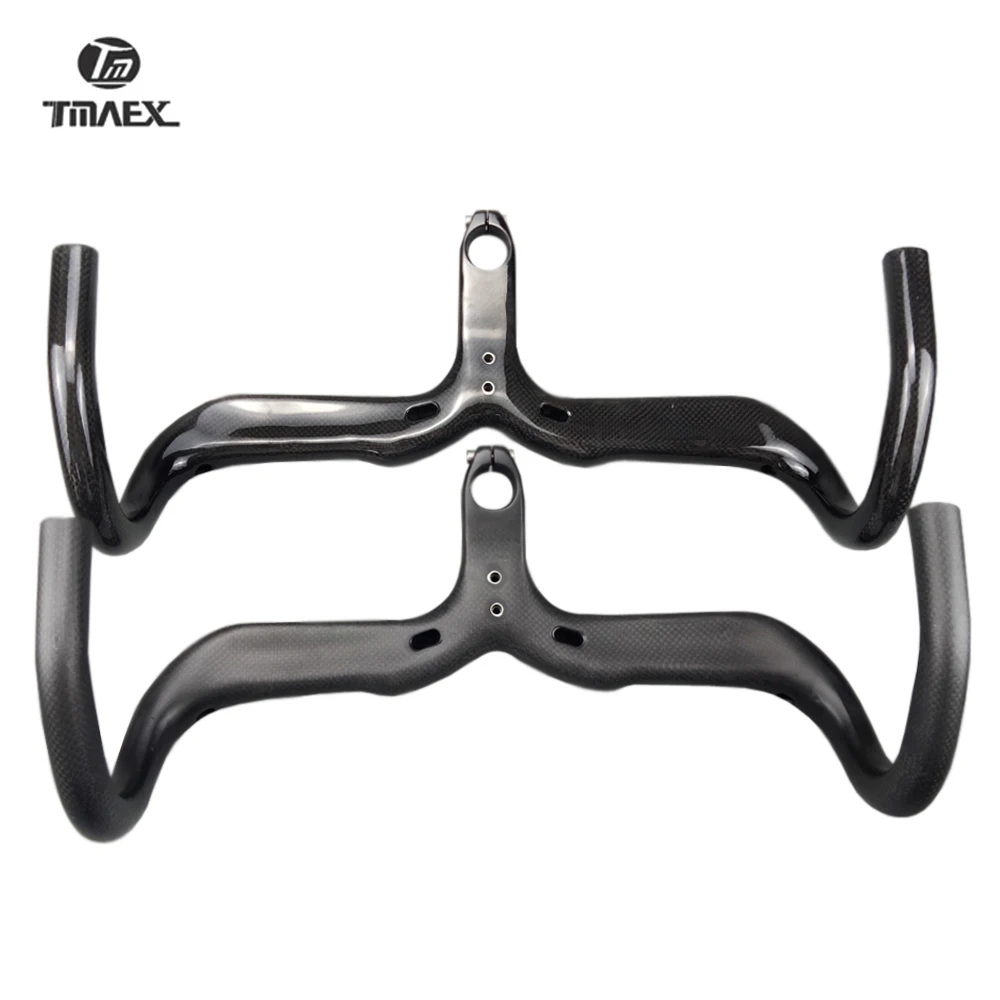 Ultralight Integrated Handlebar and Stem, No Logo, Road Bicycle Parts, Matte, Glossy, Road, 3K