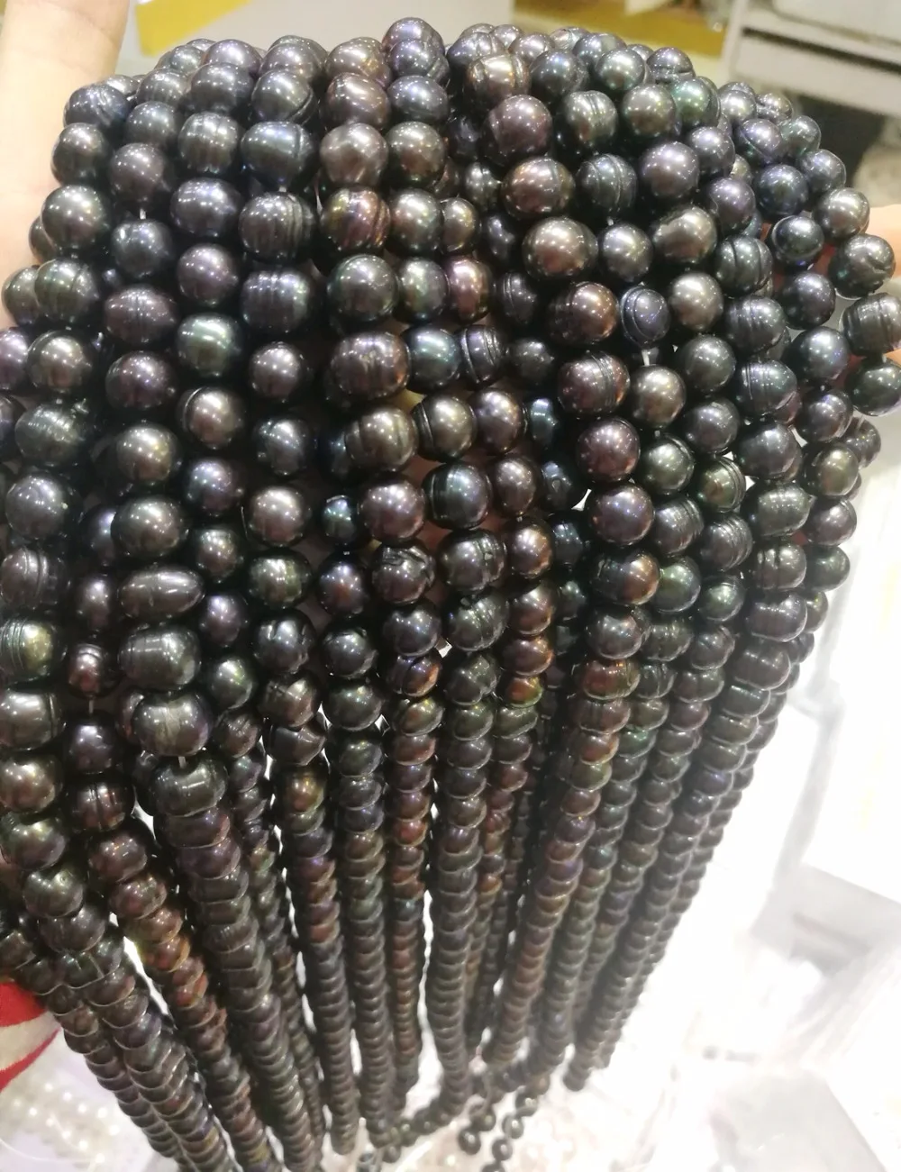 Genuine AAA Natural Pearl 10mm black brown colors baroque freshwater pearl loose beads DIY gift one strands Hole Approx 1mm