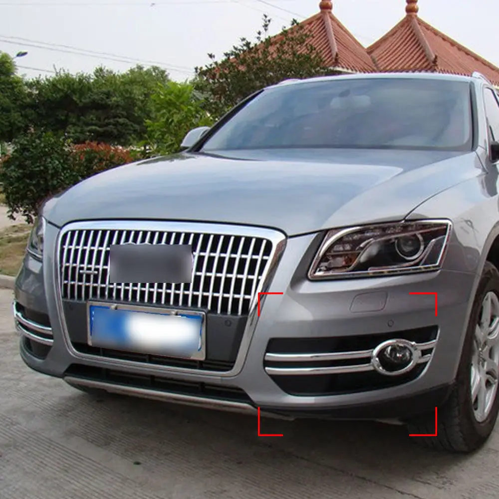 Dla Audi Q5 2009-2012 przednie światło przeciwmgłowe samochodu lampa Grill Panel ramka pokrywa wykończenie ramek ABS chrom Auto stylizacja garnitur naklejka