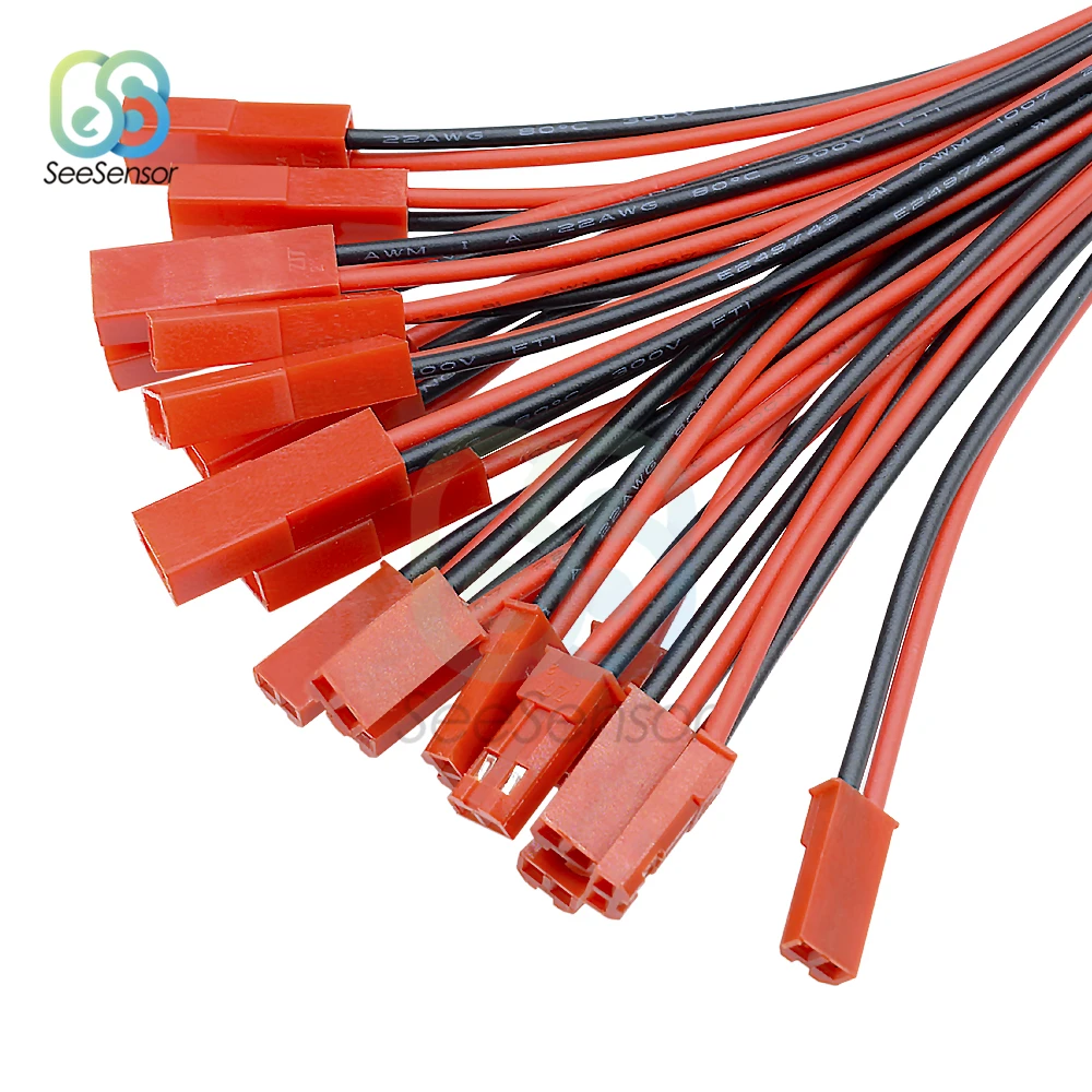 Conector JST de 2 pines, conector macho/hembra de 100mm para batería RC BEC, helicóptero, Dron, cuadricóptero, FPV, DIY, 5 pares