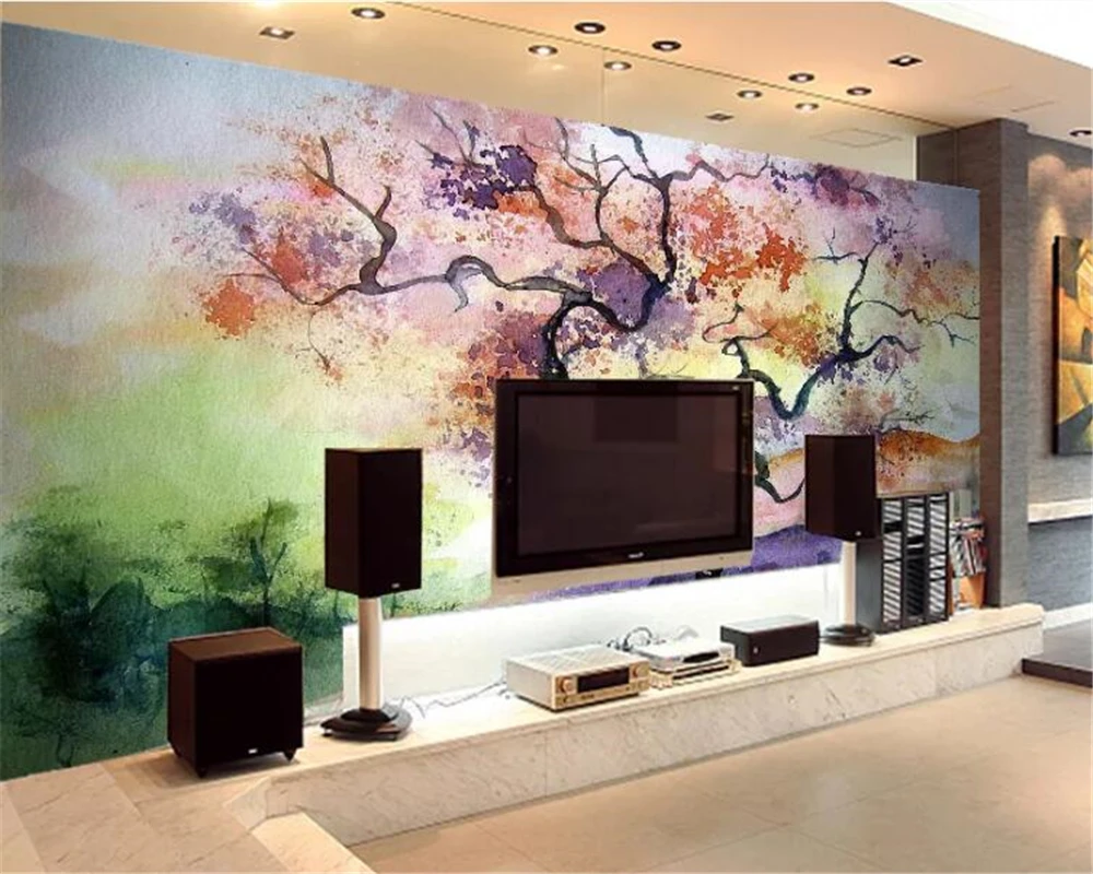 Custom wallpaper 3d photo murals elegant oil painting watercolor landscape TV background wall living room bedroom 3d wallpaper