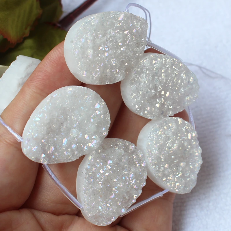 

Wholesale Drusy agates 22x30mm Water-Drop Beads 7pcs,For DIYJewelry making!We provide mixed wholesale for all items !