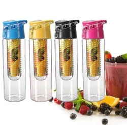 700ML Sports Lemon Juice Bottle Portable Fruit Infusing Infuser Water Bottle  Camping Travel Bottles