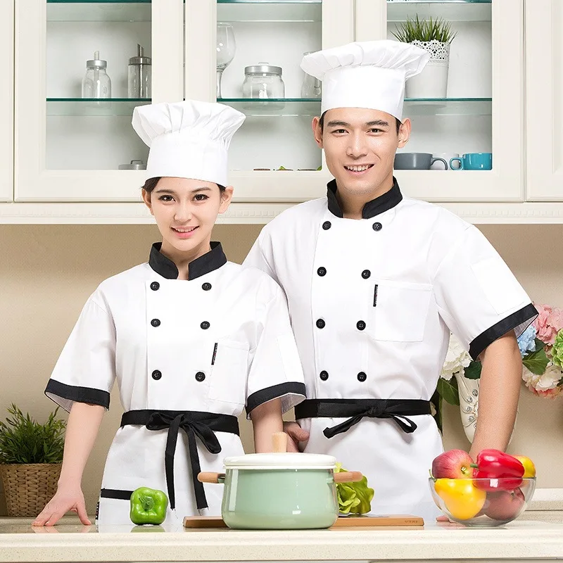 Hotel Restaurant Kitchen Uniform Long Sleeve Short Sleeve Colorfast and Shrink Resistant Chef Jacket Cook Jacket B-6079