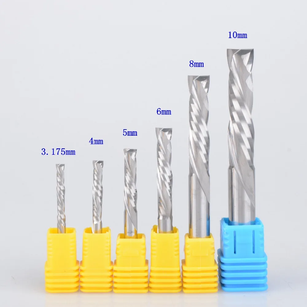 5pcs Up Down Cut 6MM-15 17 22 25 32mm AAA Solid Carbide CNC Router Endmill Compression Wood Tungsten End Milling Cutter Tool Bit