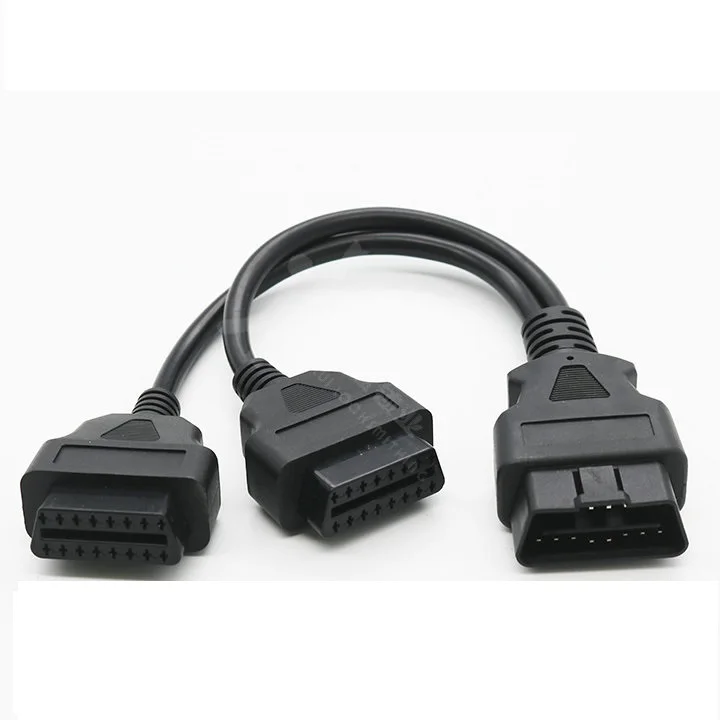 Kabel Ekstensi OBD Mobil Mobil Konversi Ke 2 OBD 16Pin Satu Menjadi Dua 30CM