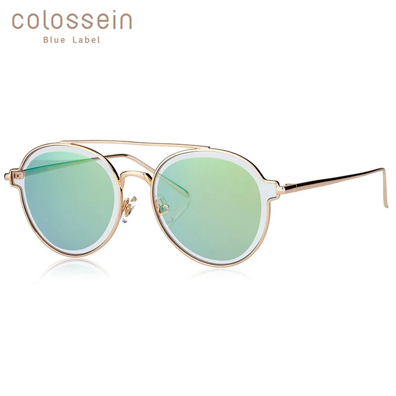 

COLOSSEIN Pinglas Round Sunglasses Women Twin-beams Glasses Double PC Lens Brand Designers Clear Lens Non-polarized Eyewear