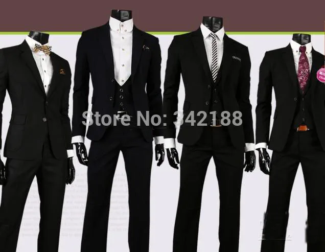 

Custom Made Groom Tuxedos/Black Men's Wedding Dresses/Groom Wear Men's suits Groom/Men Wedding Suits