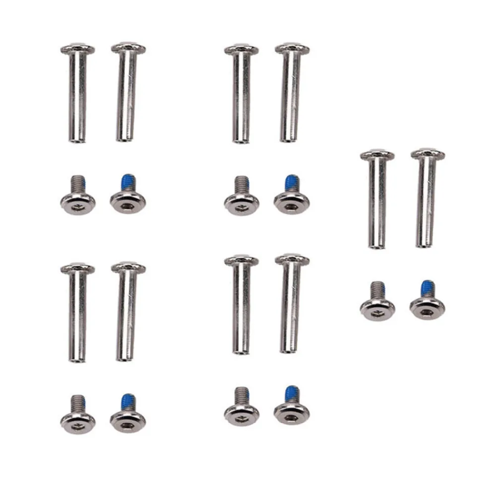 10Pcs Skates Screws Roller Skates Parts Axle Male & Female Screws for Child Kid Adult Free Skating Inline Skates Wheel Silver