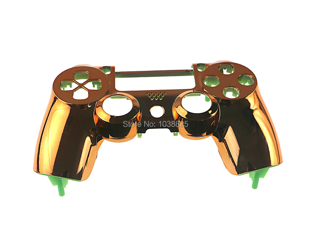 Casing Cangkang Atas Bagian Depan Berlapis Krom Jds001 Pegangan Tangan Joystick Gamepad Pengendali Model Kustom Pegangan Batang Tangan untuk PS4
