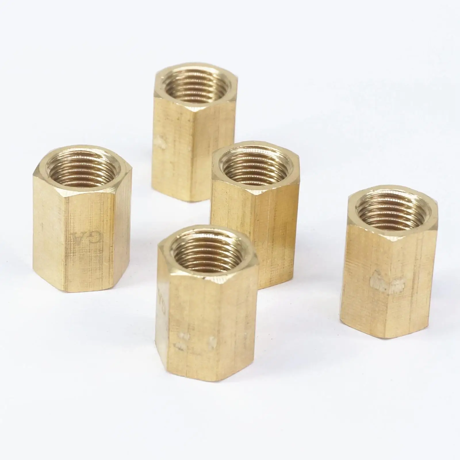 

LOT 5 1/4" BSP Female Thread Brass Pipe Fittings Hex Nut Rod Connector Coupling Full port