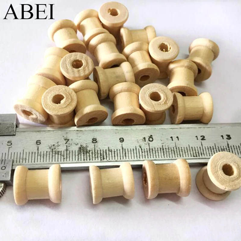 10/20/50pcs 14*13MM Mini Small Wooden Spool for Thread String Rolling Wire Bobbin Sewing Tools DIY Needlework Accessories