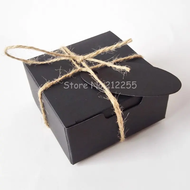 

Wholesales/Retails 150 Pieces Square Gift Wrapping Kraft Paper Box With Tags & Hemp Rope Paper Soap BoxCardboard Paper SOB-003