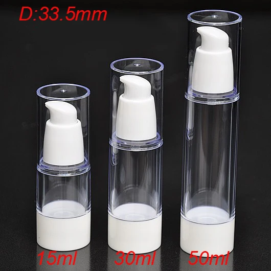 

100pcs 15ml airless vacuum pump lotion bottle with bird mouth pump lid ,15 ml plastic airless Cream lotion Bottles