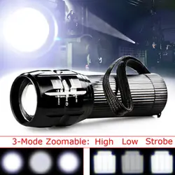 LED Flashlight 2000 Lumens Torch Lamp 3 Modes Zoomable Camping Cycling Head Light Lantern USE AAA battery