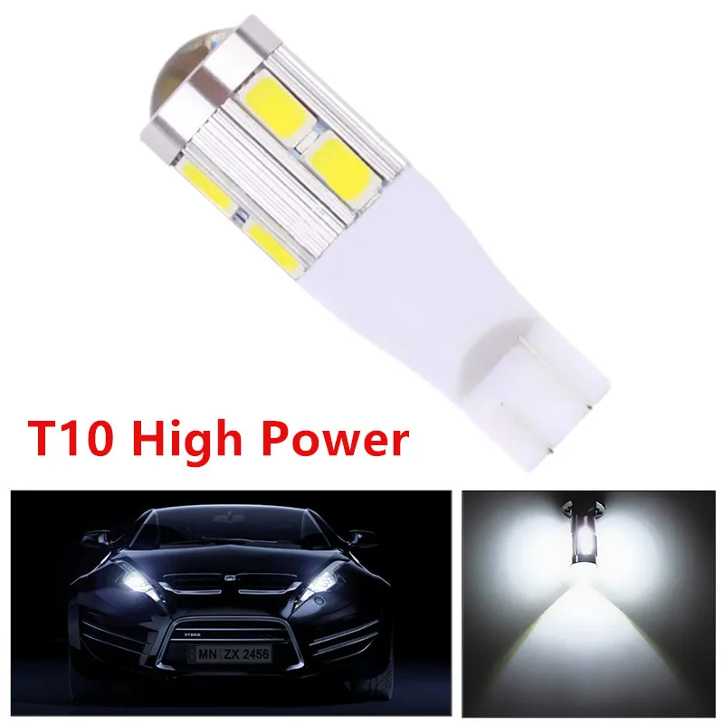 20pcs T10 SAMSUNG 5630 Emitter High Power Lamp 10 LED Projector DRL Light Bulbs Xenon White T15 168 921 w5w interior Lights 12V