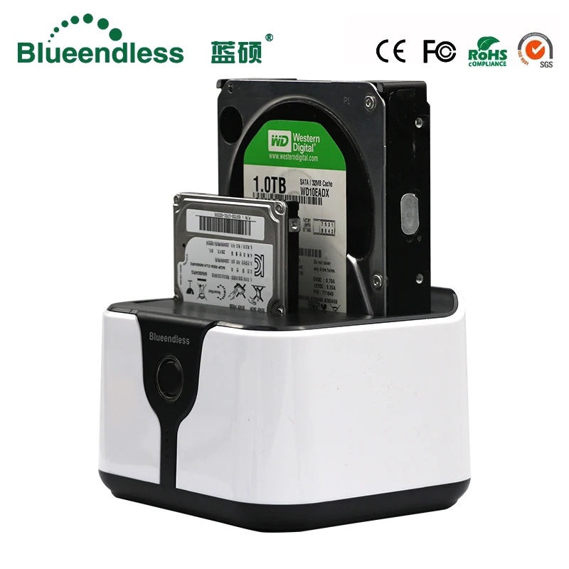 Clone SATA to USB 3.0 Hdd Docking Station Hdd Box 2.5/3.5"External Hdd Case USB3.0 Hdd 2 Bay Plastic External Hard Drive SSD Box