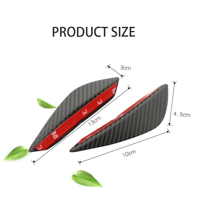 4PCS Car Front Bumper Lip Protector Rubber Rear Diffuser Car Spoiler Universal Carbon Fiber Splitter Protection Stickers Guard