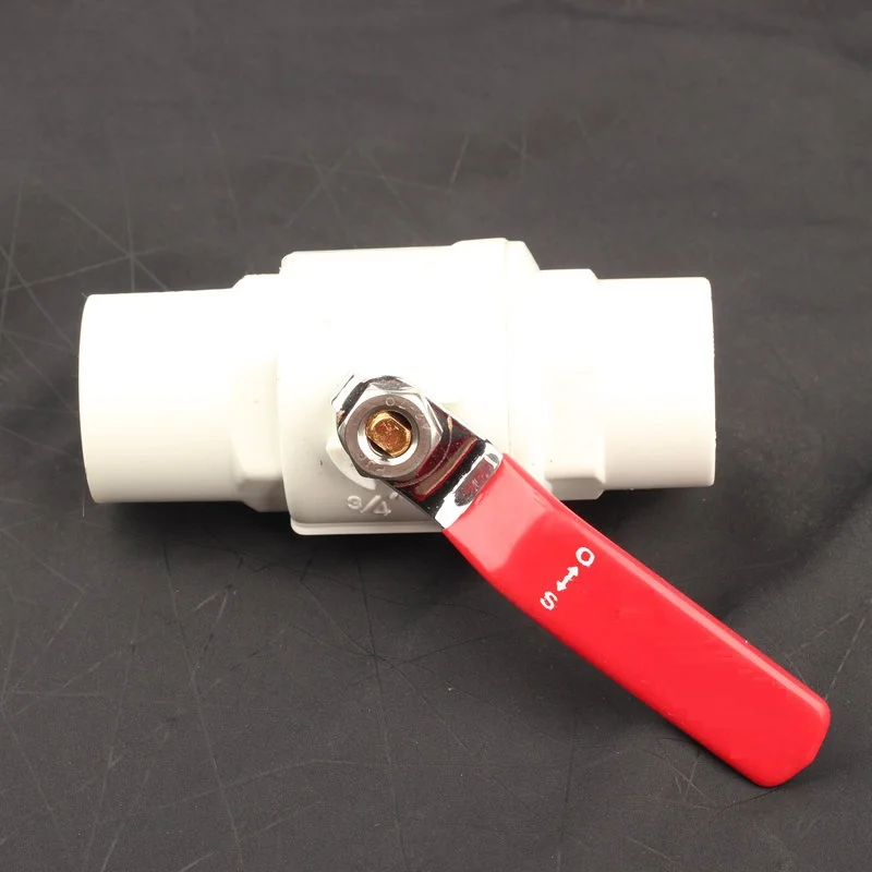 1pcs Inner Diameter 25mm White Control Valve Connectors Red Iron Switch Durable PVC Material Garden Home Water Pipe Valve