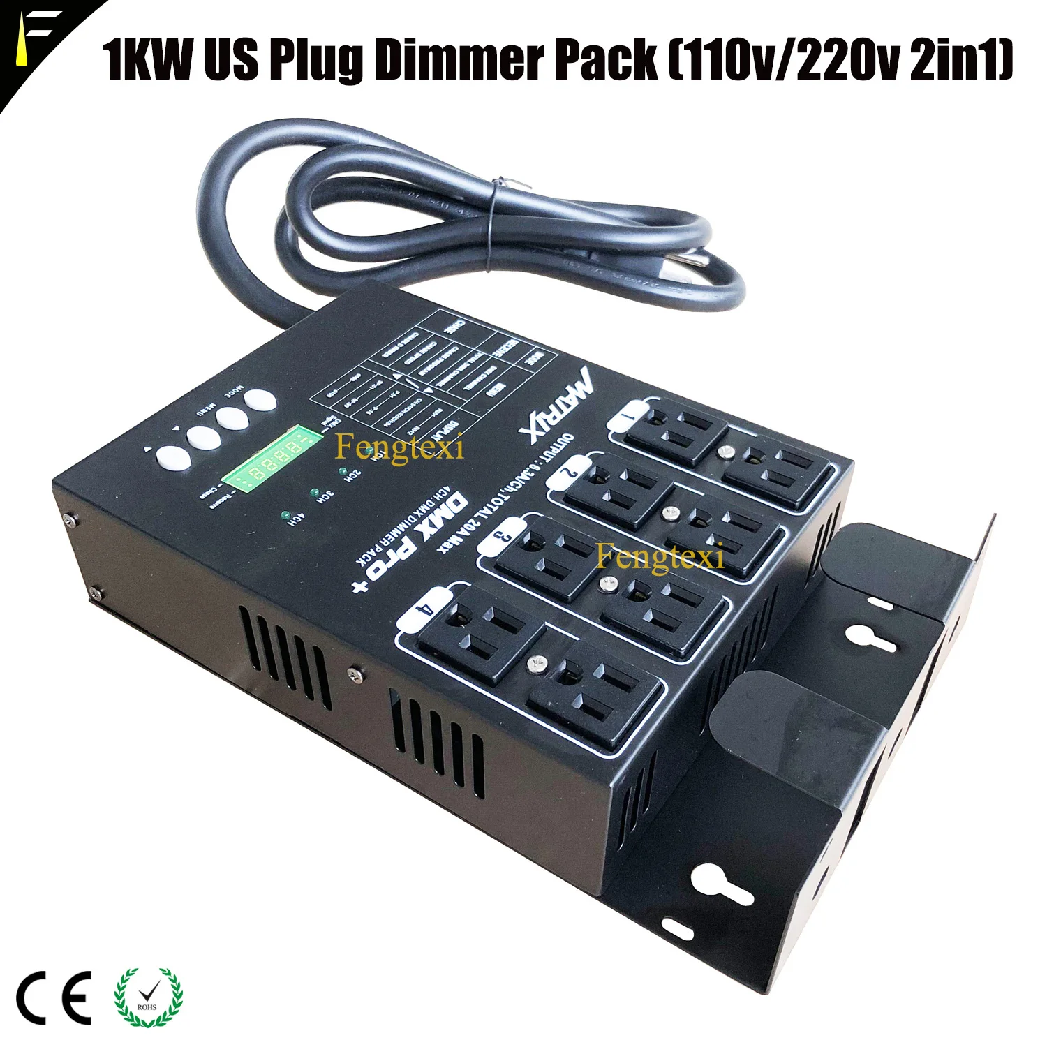 US Plug 4 CHs Stage Light Fixtures 1kw Dimmer Pack Box 110v/120v volt 2in1