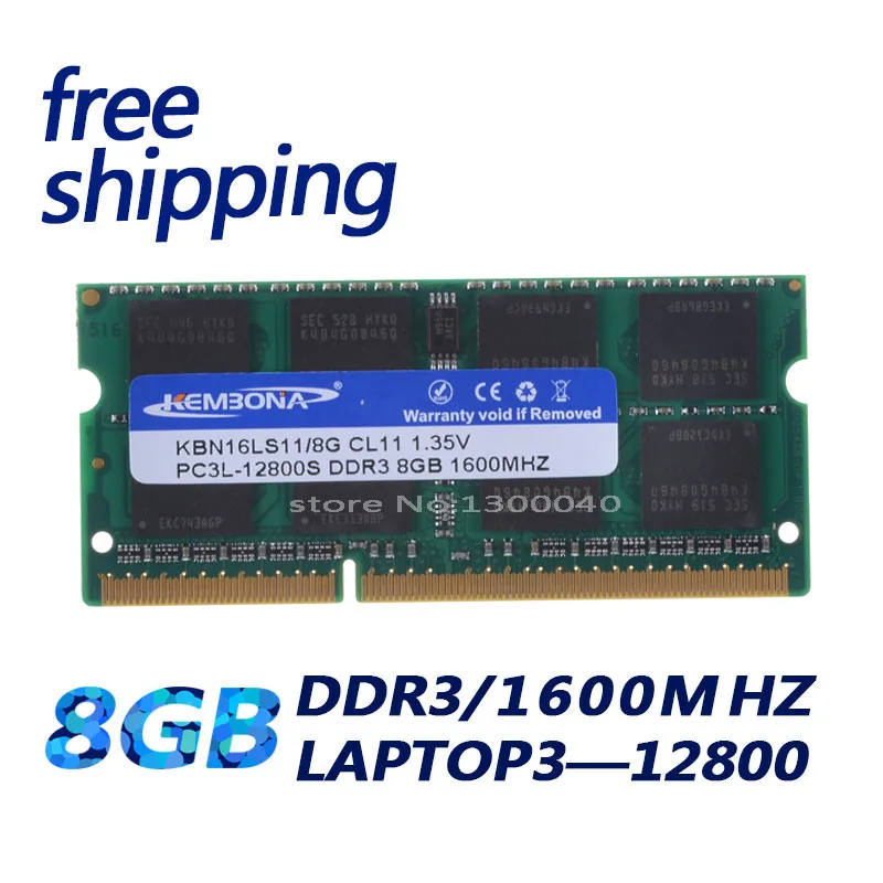 KEMBONA good price 1600Mzh 8GB 8G DDR3L PC3-12800L 1.35v  KBA16LS11/8 Memory Ram Memoria for Laptop Computer