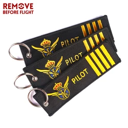 3 PCS/LOT Pilot Key Chain for Aviation Gifts Motorcycle Key Chains Embroidery Key Fob Fashionable Remove Before Flight Keychain