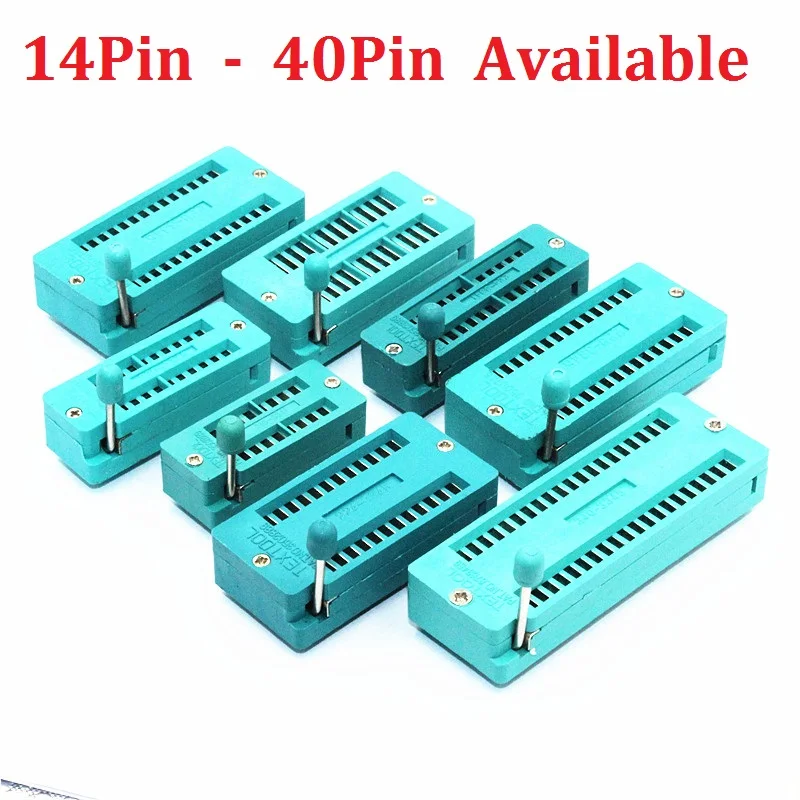 2PCS Zif Socket Ic Socket 14PIN Test Universal Zif Sockets 14P DIP 16Pin 18Pin 20Pin 24Pin 28Pin 32Pin 40Pin 16P/18P/20/24P/28P