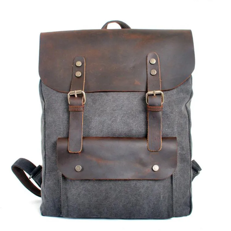 

Fashion Backpack Leather Canvas men Backpack Women School Bag Bagpack Rucksack male Daypack Knapsack Teenager mochila Hiking New