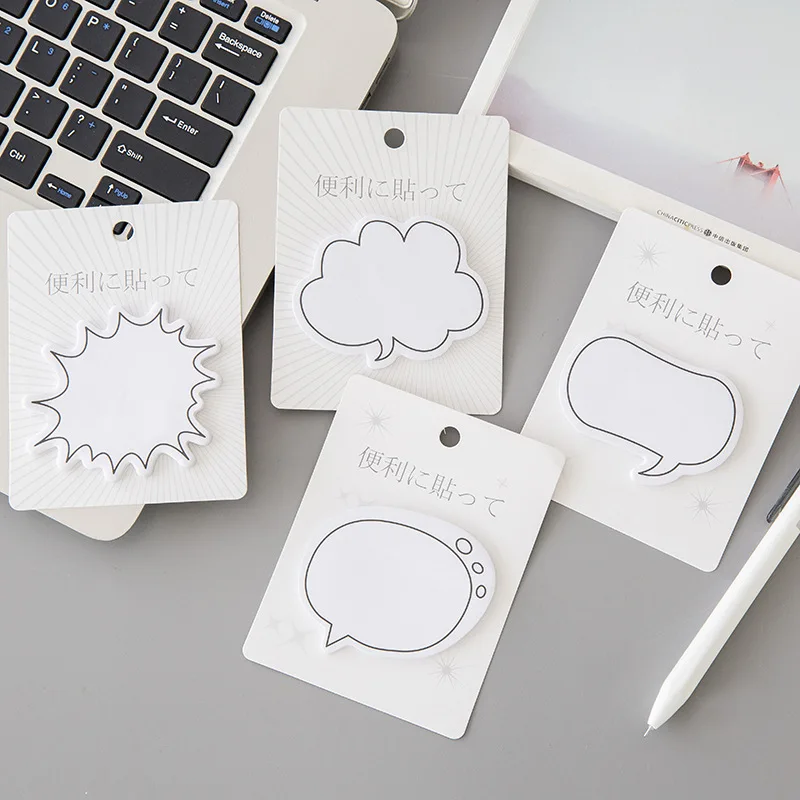 Kawaii Stationery Memo Pads Cute Dialog Box Paper Sticker Sticky Note Page Marker Planner for Kids School Supplies