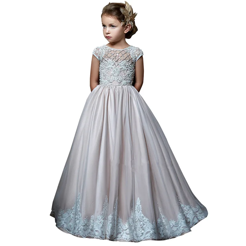 

Fancy little girls dresses 2021 ball gown lace flower girls dress long kids dresses for girls fantasia infantil para menina