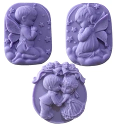 Handmade Angel Silicone Soap Mold Soap Making 3D Oval Rectangle Soap Craft Mold Party Wedding Gifts Bathroom Kitchen Soap Mold