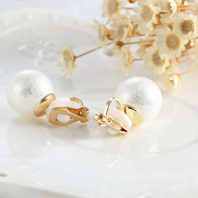 New Arrival Hot Brand Simulated Pearl Clip on Earrings Without Piercing for Women Statement Jewelry Wedding Fashion Earrings