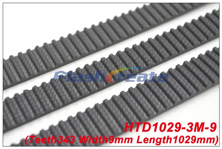 5pcs HTD3M belt 1029 3M 9 Length=1029mm Width=9mm Teeth=434 3M timing belt rubber closed-loop belt 1029-3M Free shipping