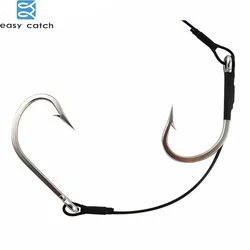Stainless Steel Shark Fishing hooks Rigs 400LB Wire Leaders Shark Hook Rig for fishing lures Size 10/0 12/0