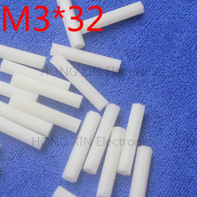 M3*32 32mm 1 pcs white nylon Hex Female-Female Standoff Spacer Threaded Hexagonal Spacer Standoff Spacer brand plastic screw